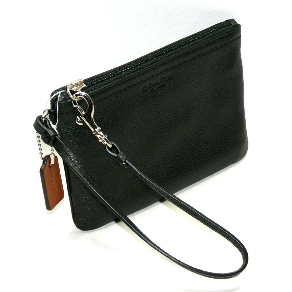 Coach Park Leather Small Wristlet Black #51763 | Coach 51763