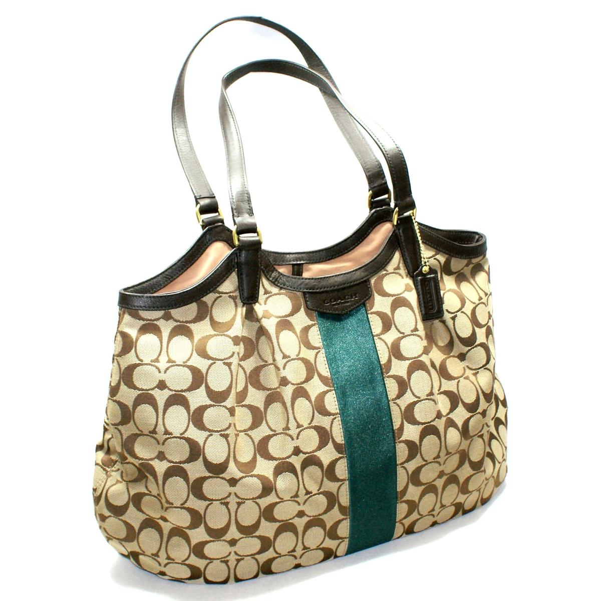 Green Coach Bag
 Coach Signature 12 CM Shoulder Bag Racing Green