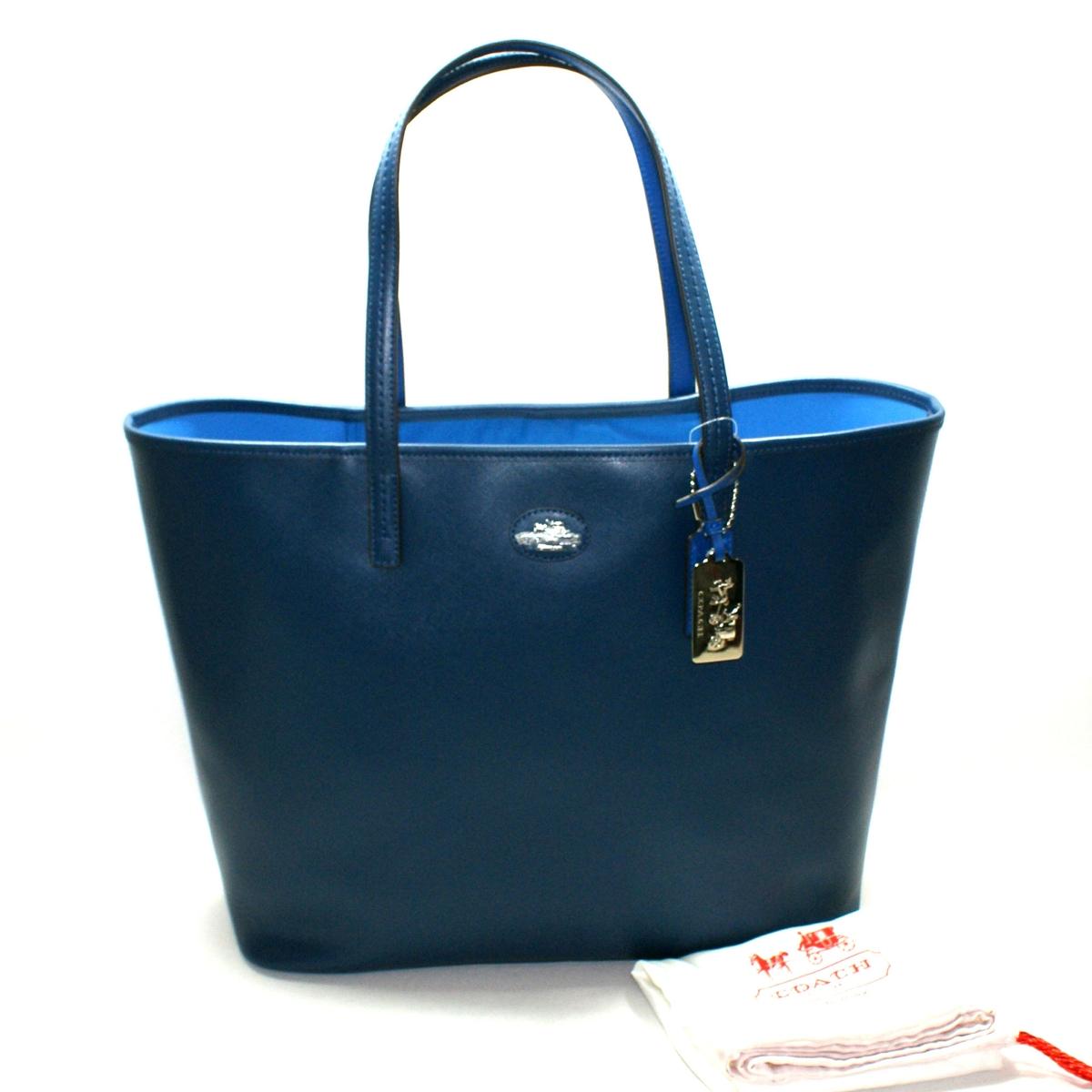 Coach Brilliant Blue Leather Large Tote Bag #32701 | Coach 32701