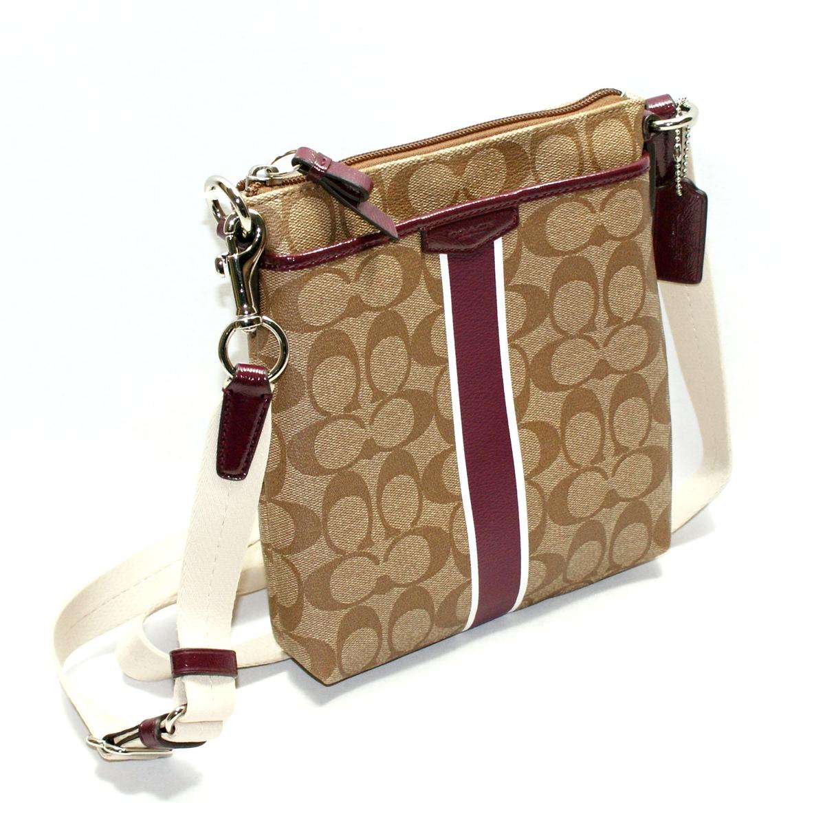 Coach Signature Stripe PVC Swingpack Bag Sherry #51265 | Coach 51265