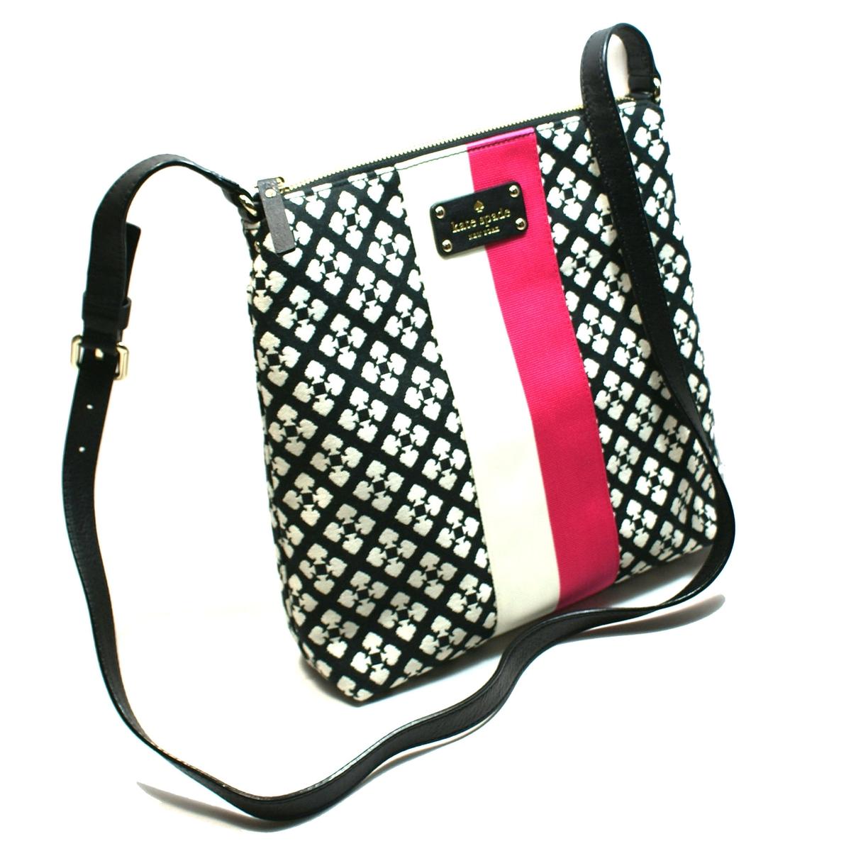 Kate Spade Victoria Classic Spade Swing/ Crossbody Bag Black/ White 