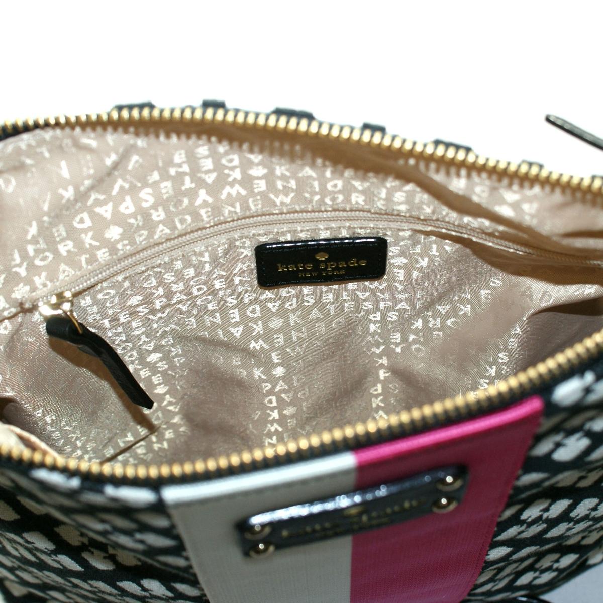 Kate Spade Victoria Classic Spade Swing/ Crossbody Bag Black/ White 