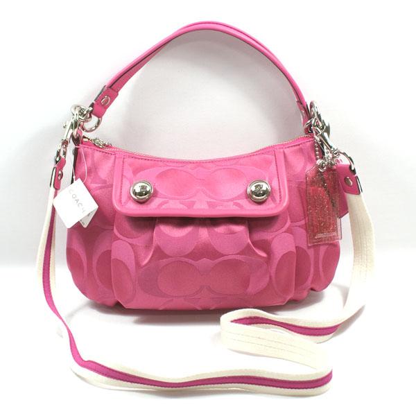 Coach Poppy Signature Sateen Groovy Shoulder/Swing Bag Pink #13833