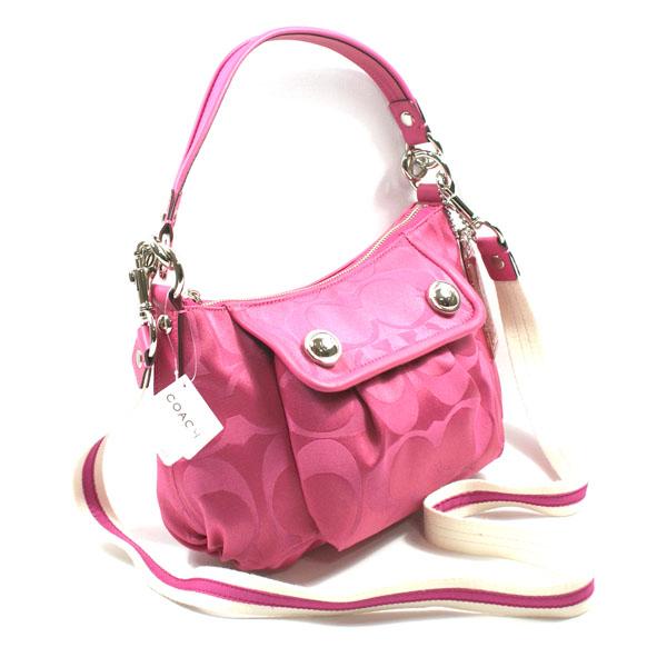 Coach Poppy Signature Sateen Groovy Shoulder/Swing Bag Pink #13833
