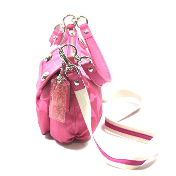 Coach Poppy Signature Sateen Groovy Shoulder/Swing Bag Pink #13833