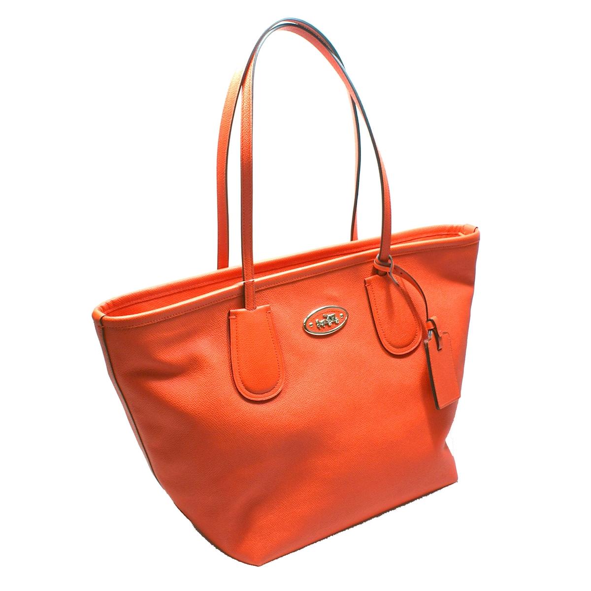 coral coach tote