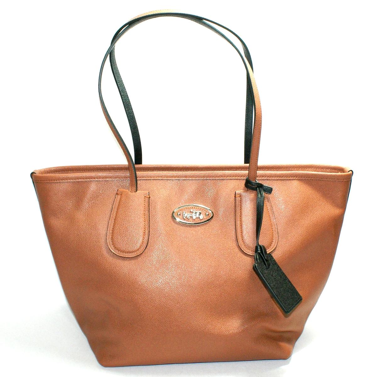 Coach Crossgrain Taxi Zip Top Tote Saddle Brown 33915 Coach 33915