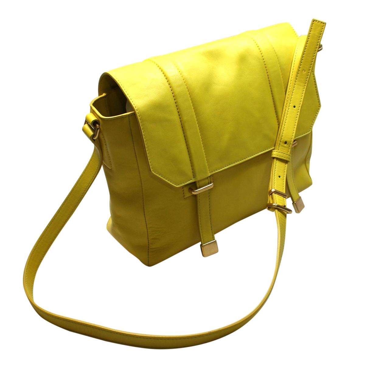 Marc By Marc Jacobs Lightning Bolt Yellow Leather Crossbody Bag 