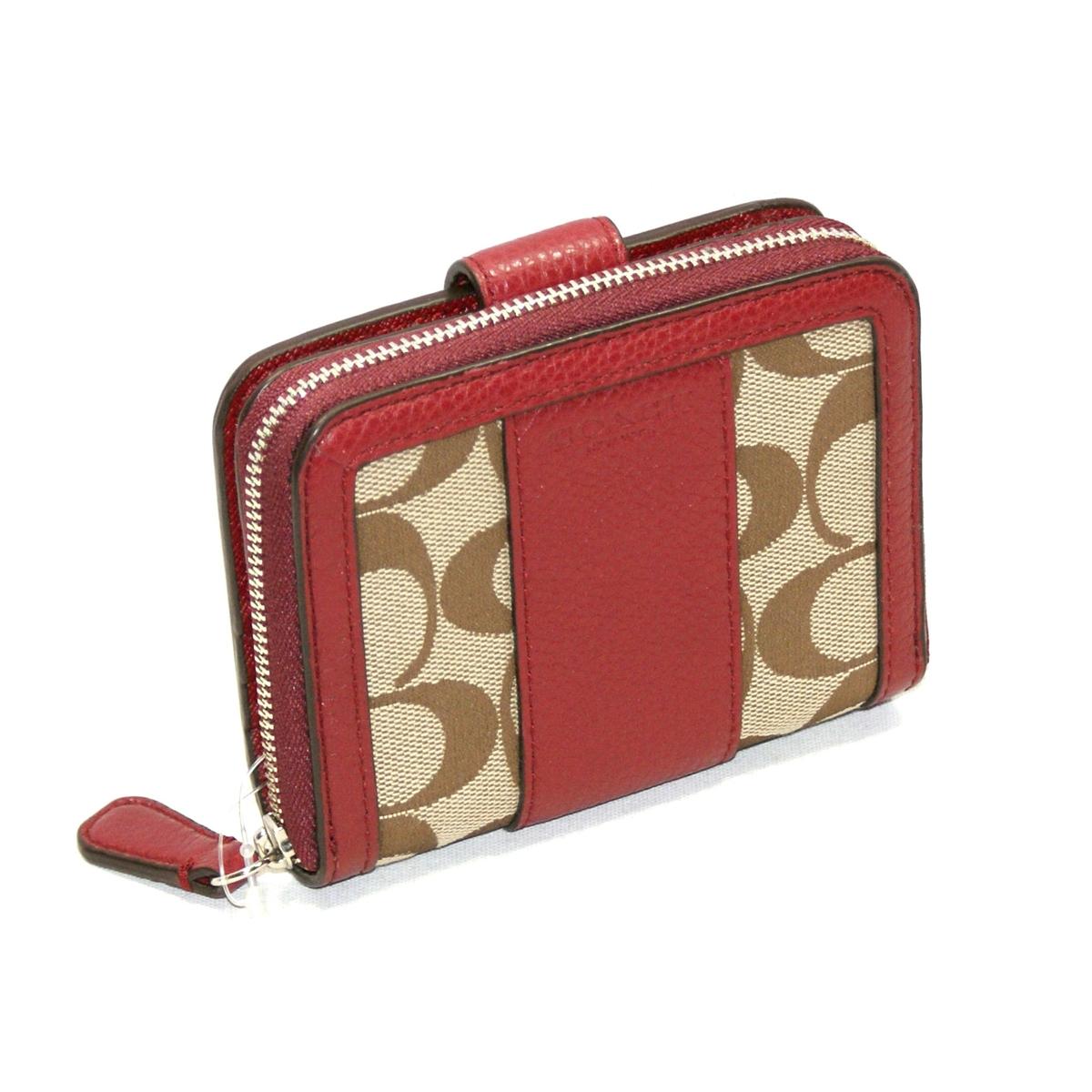 Coach Signature Small Zip Around Wallet Crimson #51774 | Coach 51774