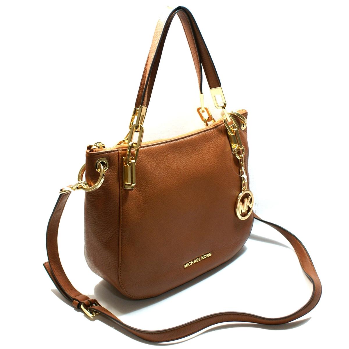 Michael Kors Brooke Genuine Leather Medium Shoulder/ Crossbody Bag Luggage #30H3GOKE2L | Michael ...