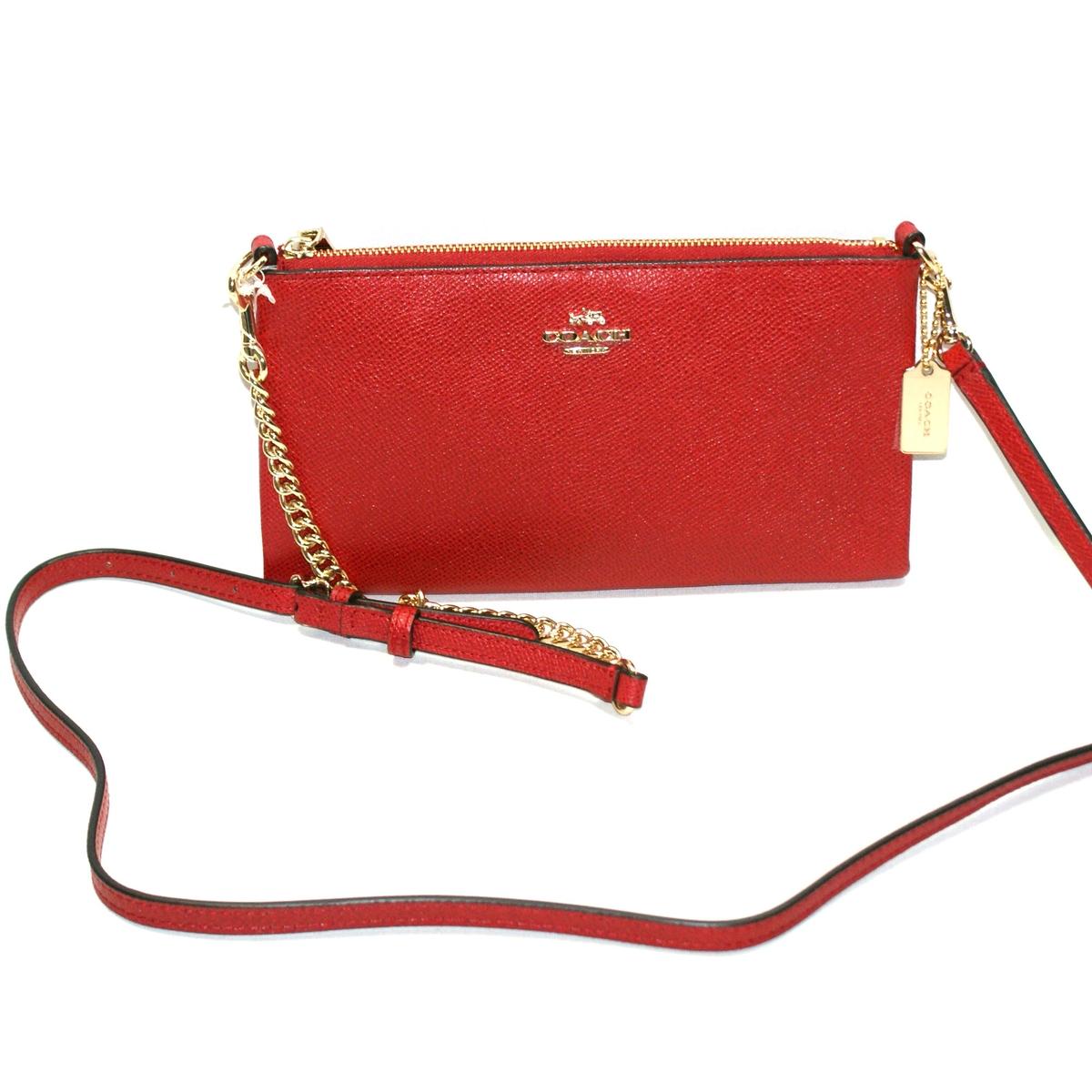 Coach Emboosed Textured Leather Kylie Crossbody Bag Red Currant #52385 | Coach 52385