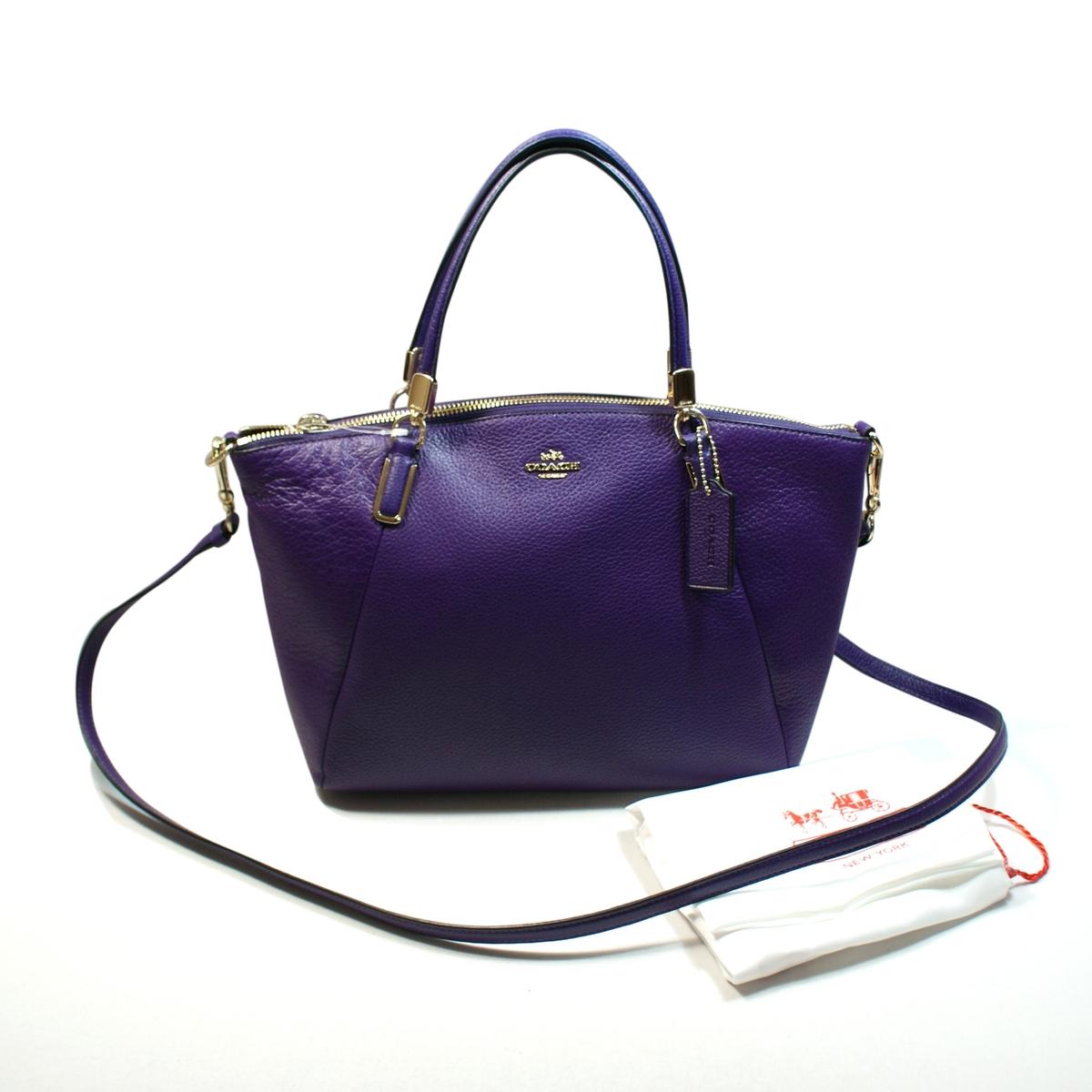 Coach Pebbled Leather Small Kelsey Violet Handbag/ Crossbody Bag #33733 | Coach 33733