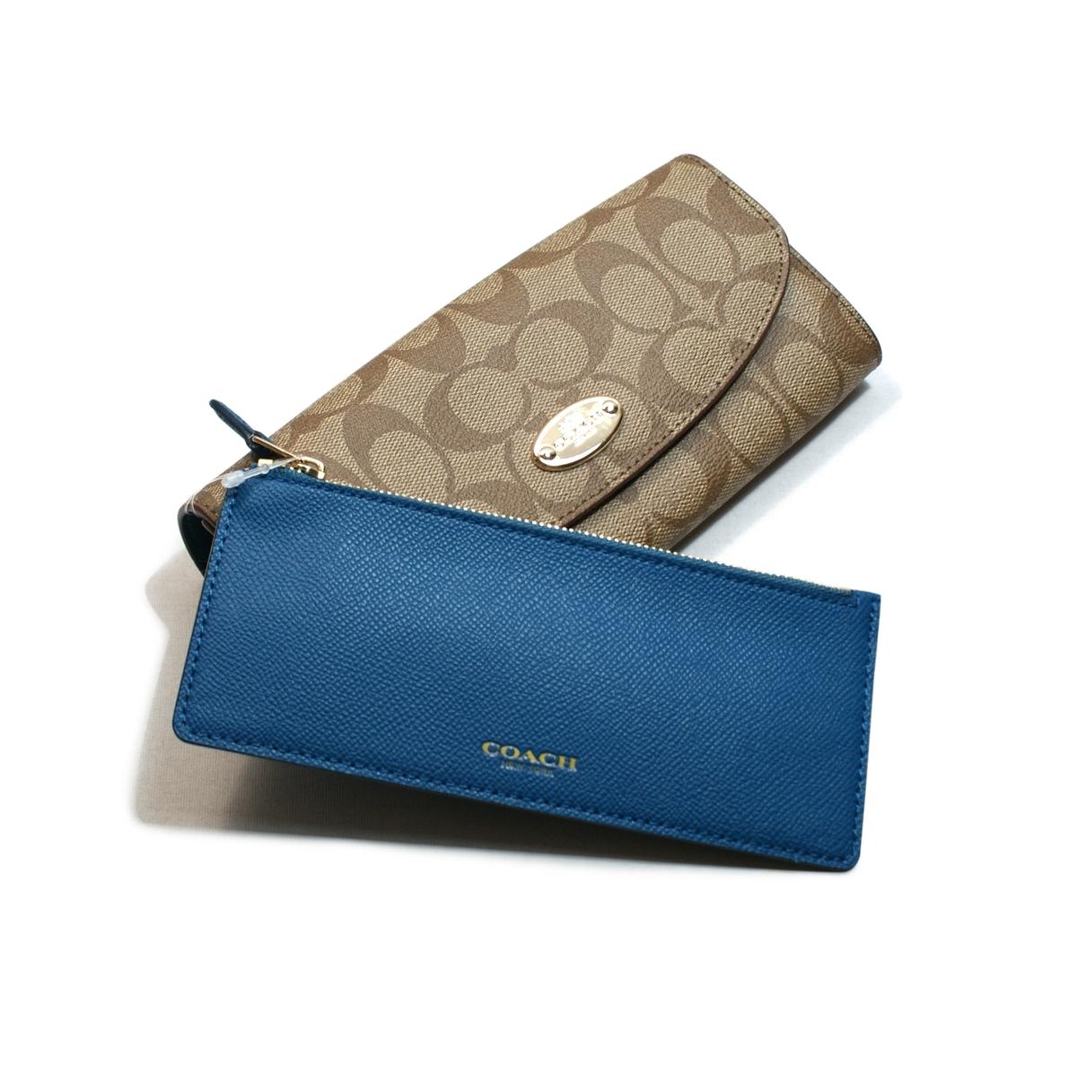 Coach Signature PVC Pop Slim Envelope Wallet Teal 52601 Coach 52601