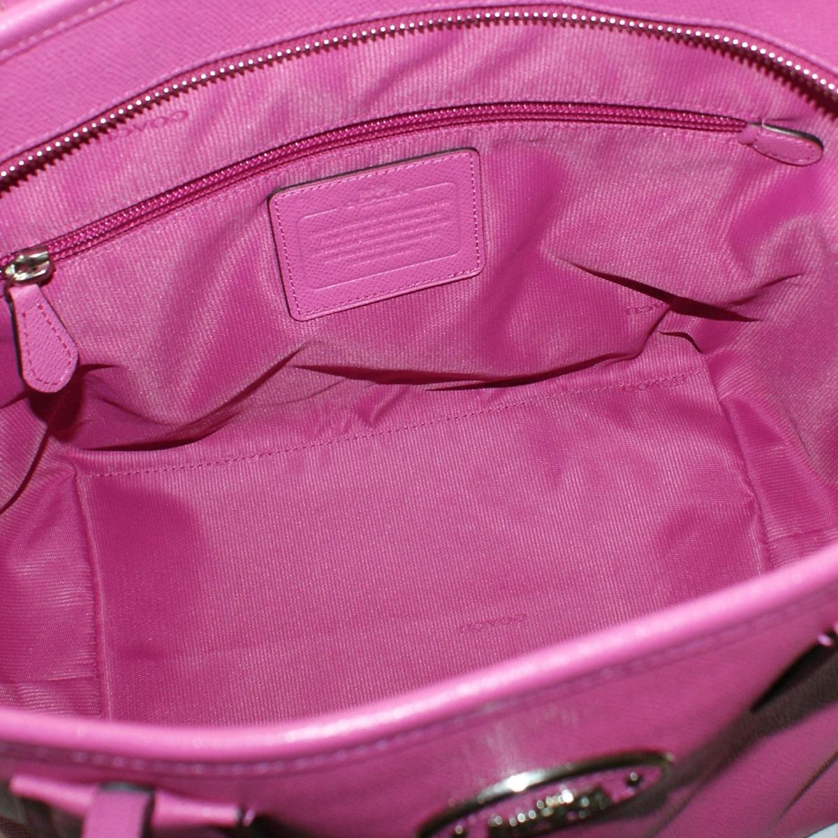 Coach Crossgrain Taxi Zip Top Tote Fuchsia #33915 | Coach 33915