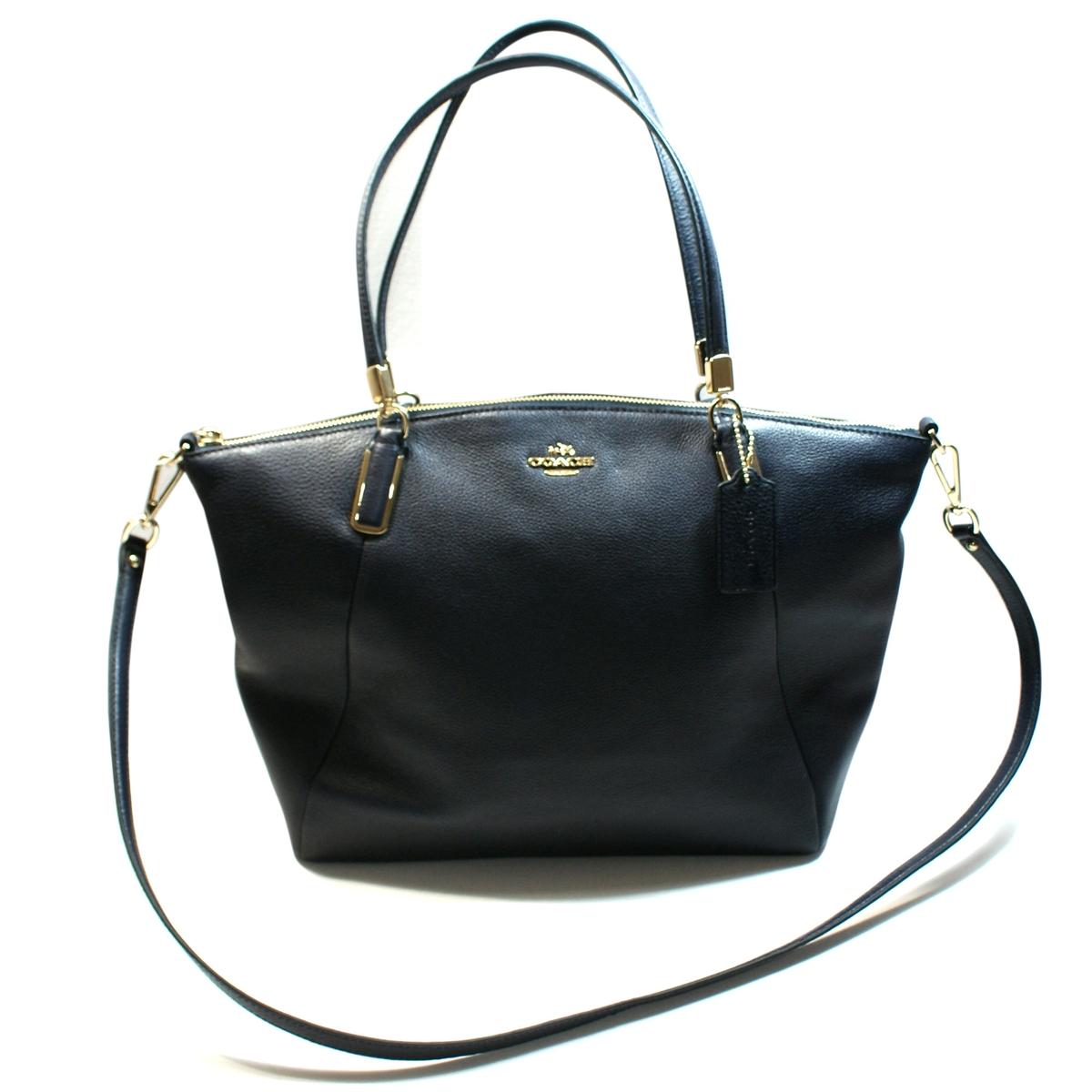 Coach Pebbled Leather Kelsey Shoulder Bag/ Crossbody Bag Black 37794