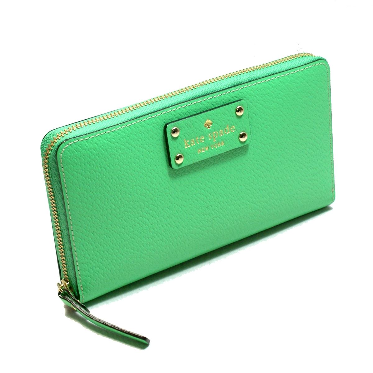 Kate Spade Neda Wellesley Leather Bud Green Zip Around Wallet/ Clutch WLRU1153 Kate Spade