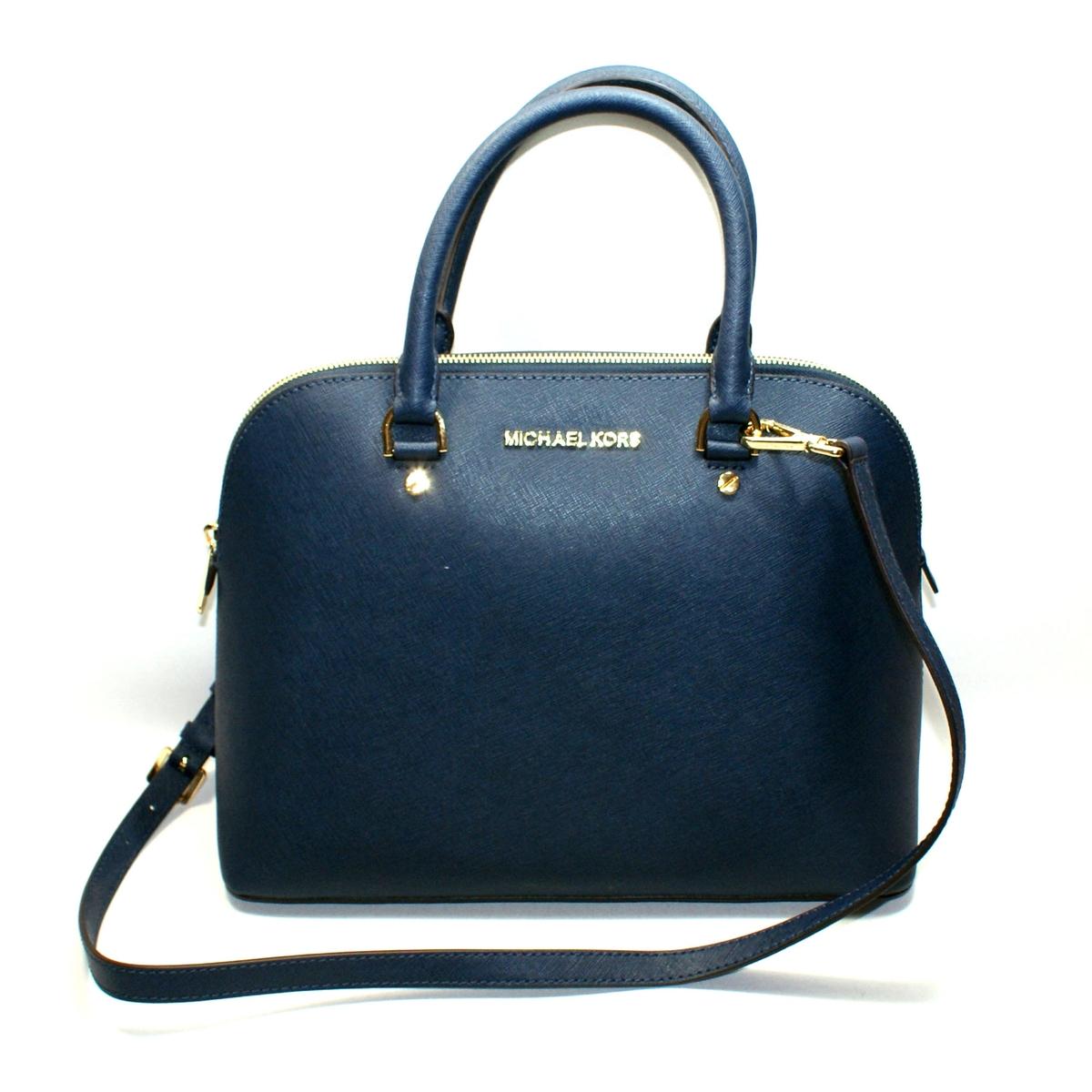 navy blue michael kors satchel