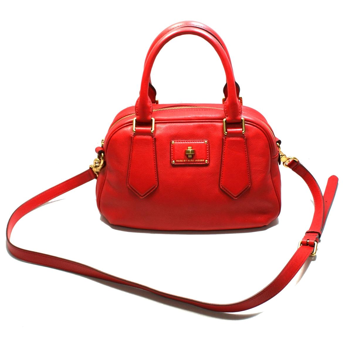 Marc By Marc Jacobs Rosey Red Leather Satchel/ Crossbody Bag #M0006286 | Marc By Marc Jacobs ...