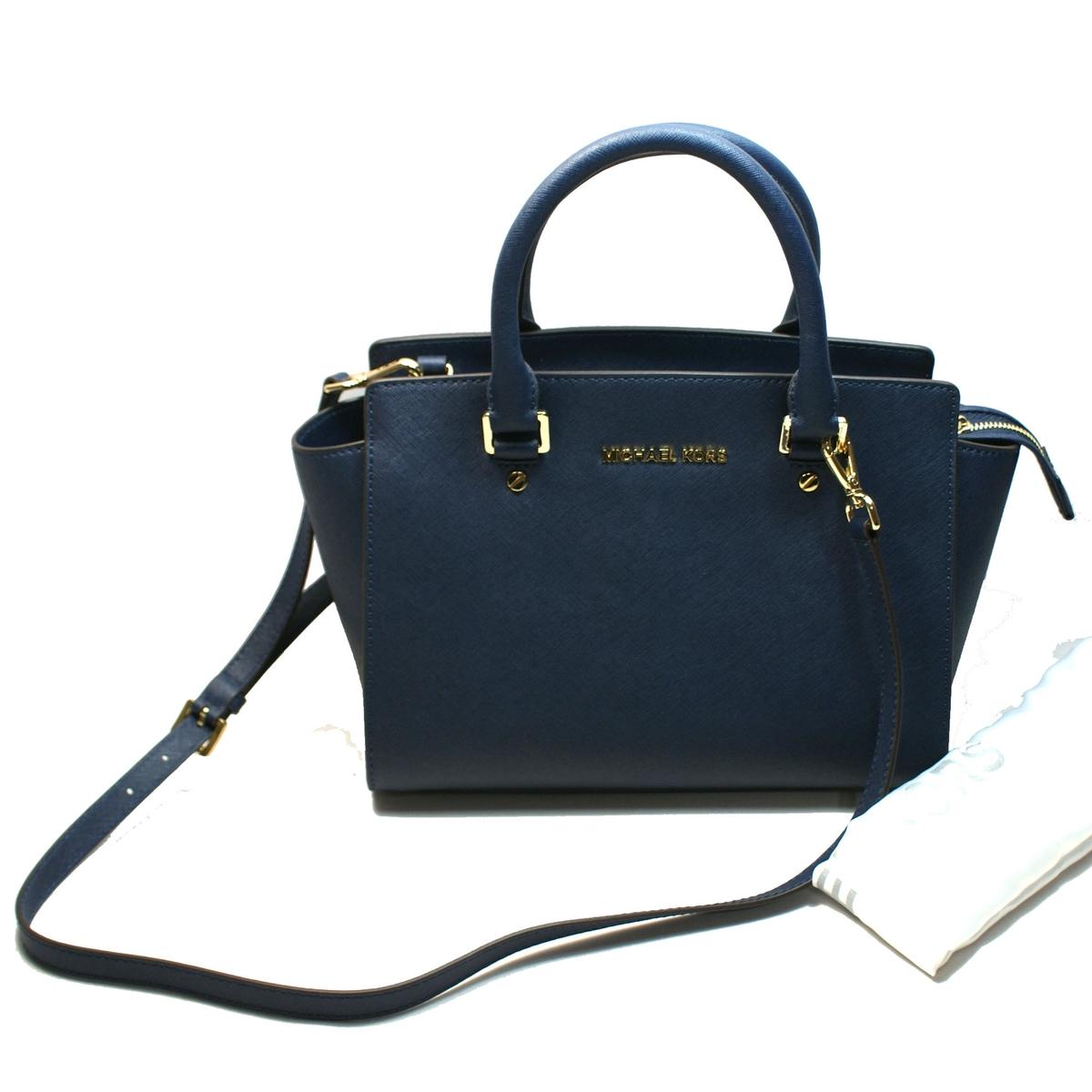 navy blue michael kors satchel