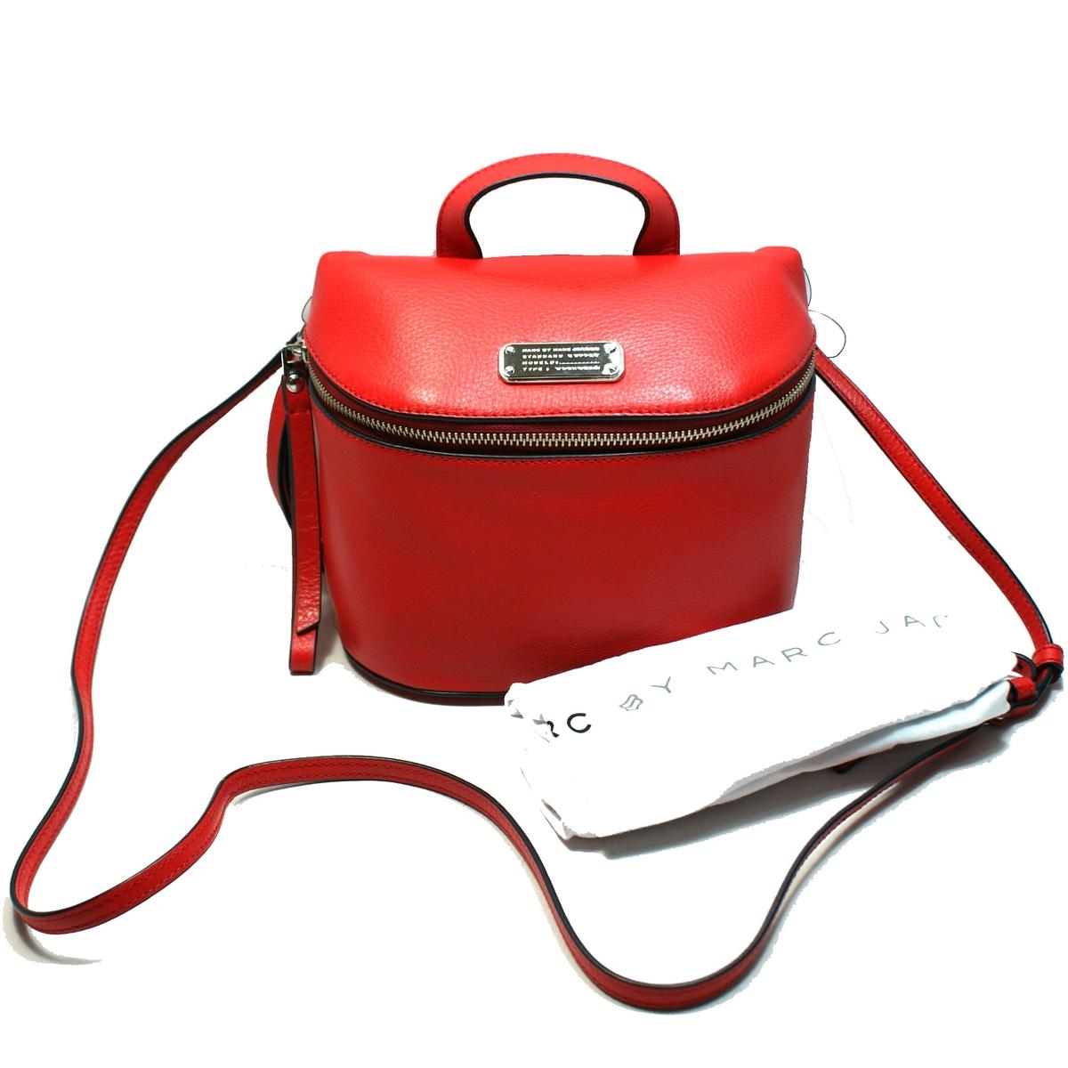 marc jacobs red leather tote bag