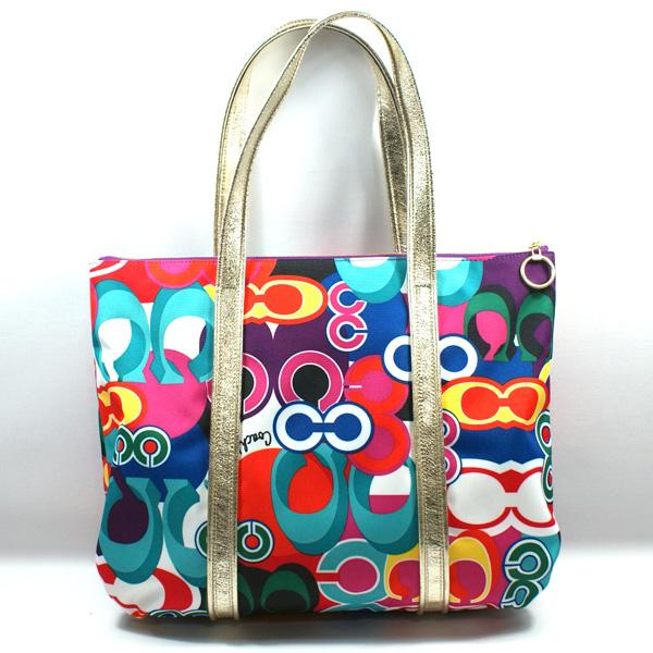 Coach Poppy Pop Signature Glam Tote Multi-color #13839