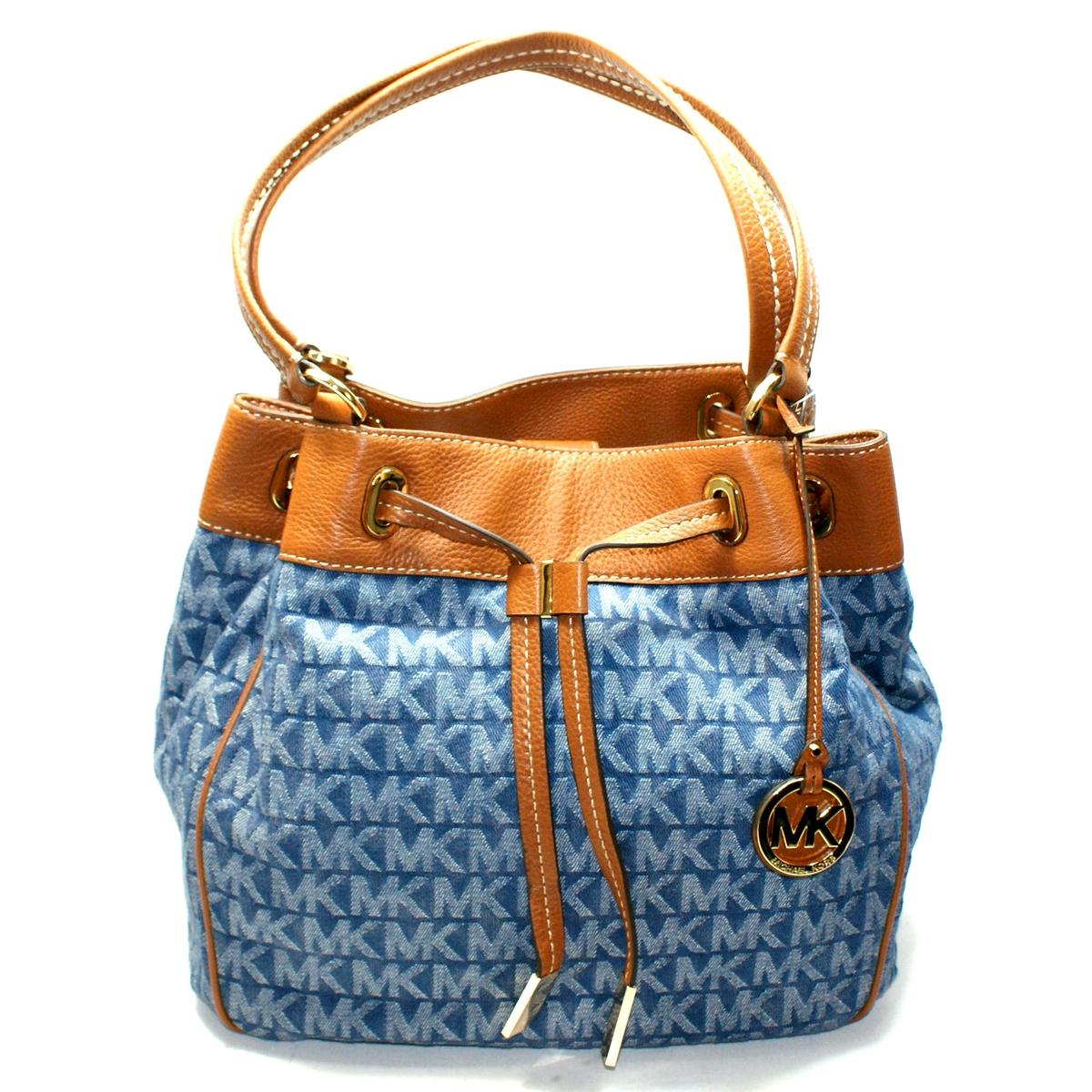 Michael Kors Marina Large Drawstring Denim Tote Bag #30S6GMAT3V