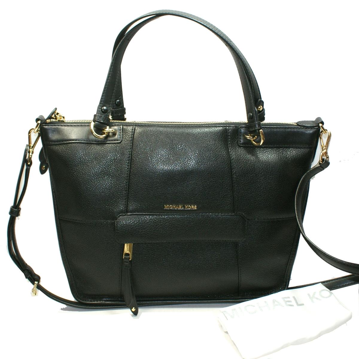 Michael Kors Jesse Large Satchel Leather Bag Black #30S6GJOS3L | Michael Kors 30S6GJOS3L