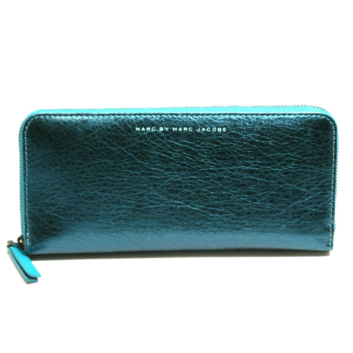 Marc By Marc Jacobs Metallic Green Leather Zip Around Wallet #M0001854 ...