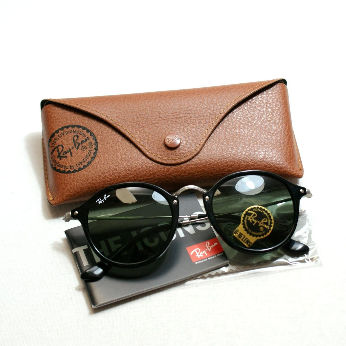 ray ban round fleck black