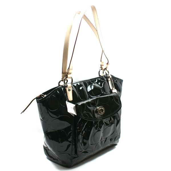 black patent coach purse