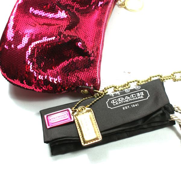 Coach Poppy OCC Magenta Sequin Pouch/ Evening Bag #14368 | Coach 14368