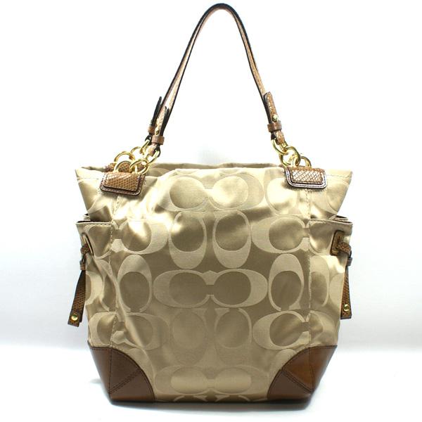 【美品】coachショルダーバック Coach Peyton Signature Khaki Tote Bag #14505 | Coach 14505