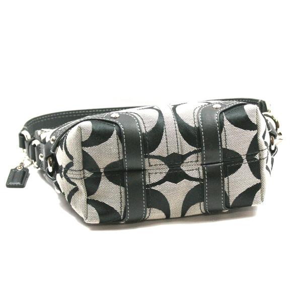 Coach Small Carly Signature Black Top Handle Pouch Bag #42780