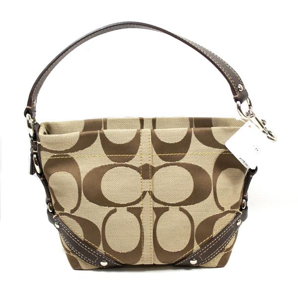 Coach Small Carly Signature Brown Top Handle Pouch Bag 42780 Coach 42780