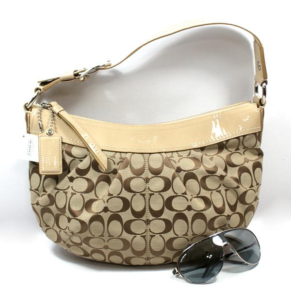 Coach Soho Pleated Signature Khaki Hobo Bag #13740 | Coach 13740