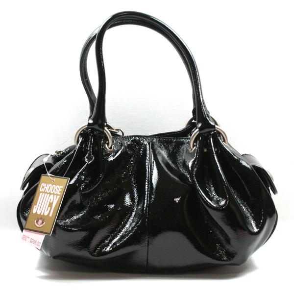 Juicy Couture Black Patent Leather Fluffy Handbag #YHRU1923 | Juicy Couture YHRU1923