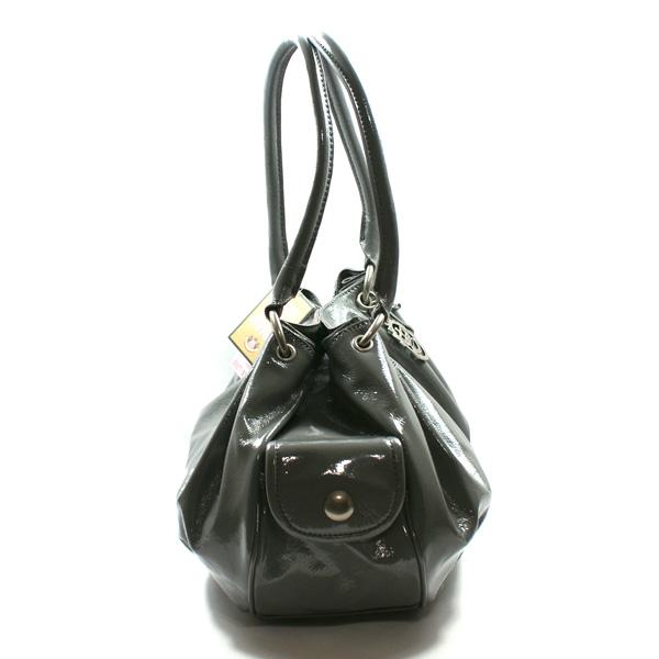 Juicy Couture Dark Grey Patent Leather Fluffy Large Shoulder Bag/ Handbag #YHRU1758 | Juicy ...