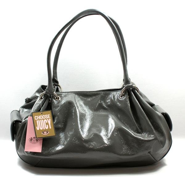 Juicy Couture Dark Grey Patent Leather Fluffy Large Shoulder Bag/ Handbag #YHRU1758 | Juicy ...