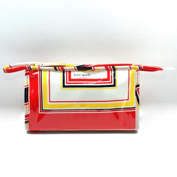 Kate Spade Medium Heddy Copenhagen multi-stripe Cosmetic Bag #WLRU0681 | Spade WLRU0681
