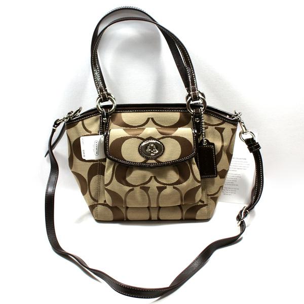 Coach Signature Small Leah Brown Handbag Swing Bag Crossbody Bag 14661 Coach 14661